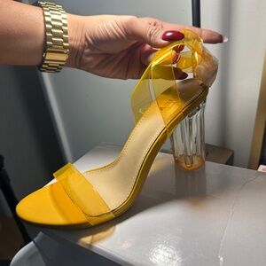 Yellow Transparent Heels brand new!